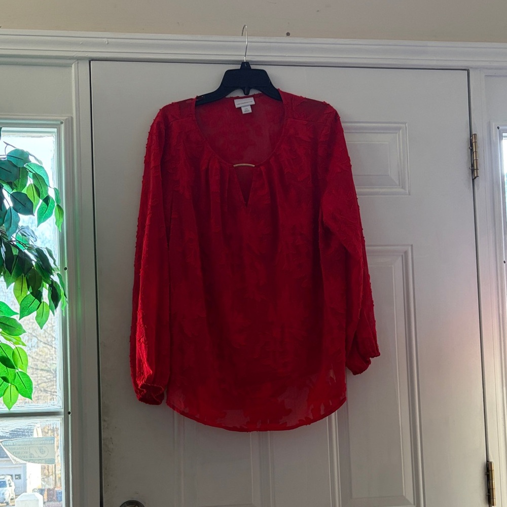 Liz Claiborne Vibrant Red Blouse